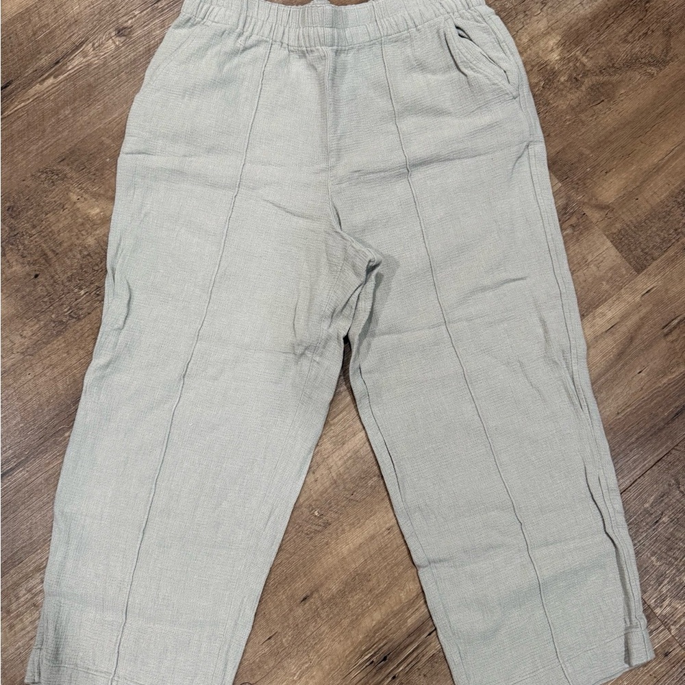 Madewell Breezewoven Linen Pants - Sage